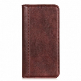 Beskyttelse Deksel Til Poco M5s Folio Deksel Litchi Split Leather-versjon