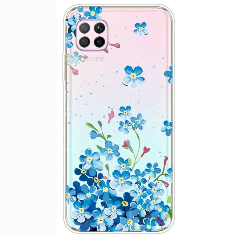 Deksel Til Huawei P40 Lite Bukett Med Blå Blomster