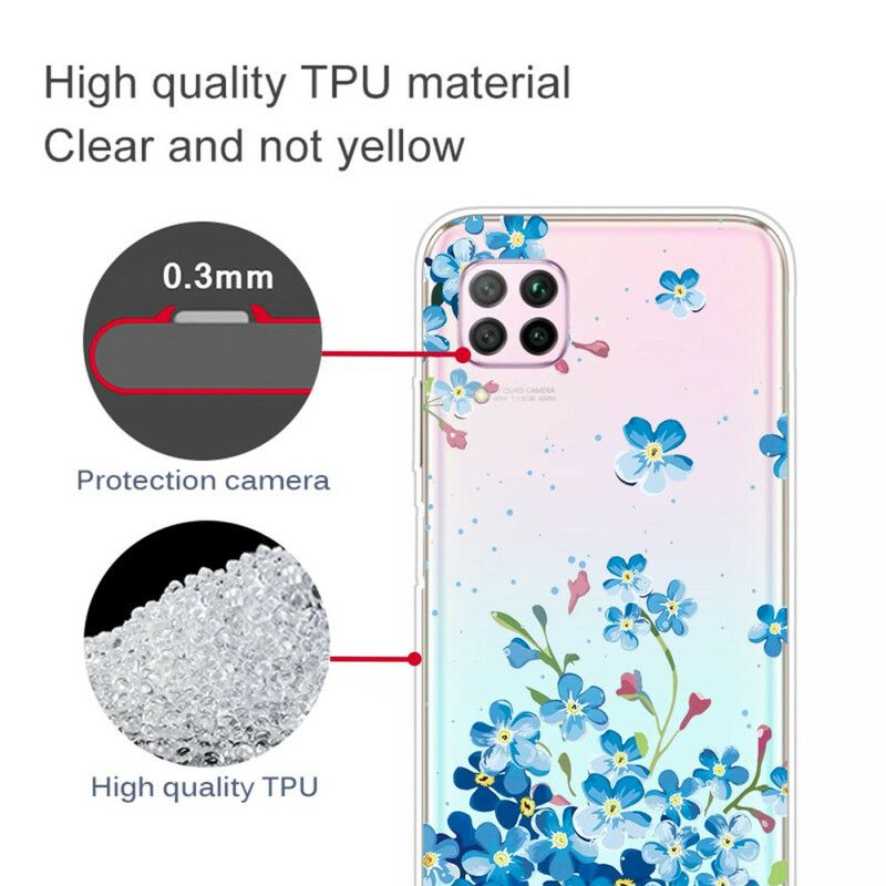 Deksel Til Huawei P40 Lite Bukett Med Blå Blomster