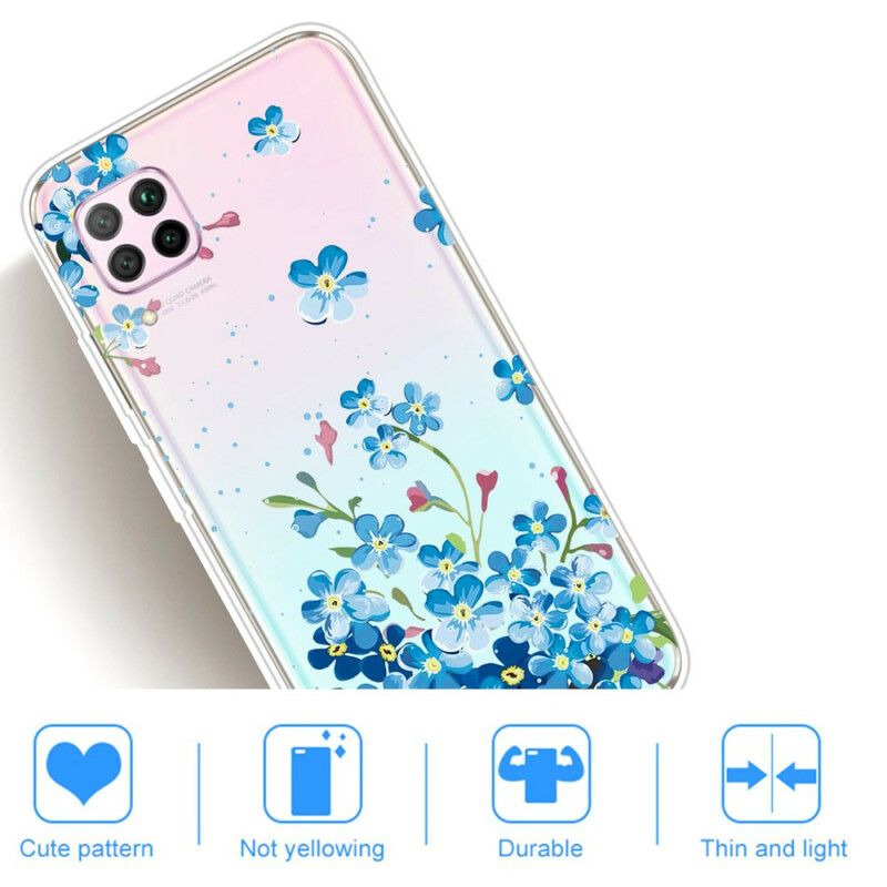 Deksel Til Huawei P40 Lite Bukett Med Blå Blomster