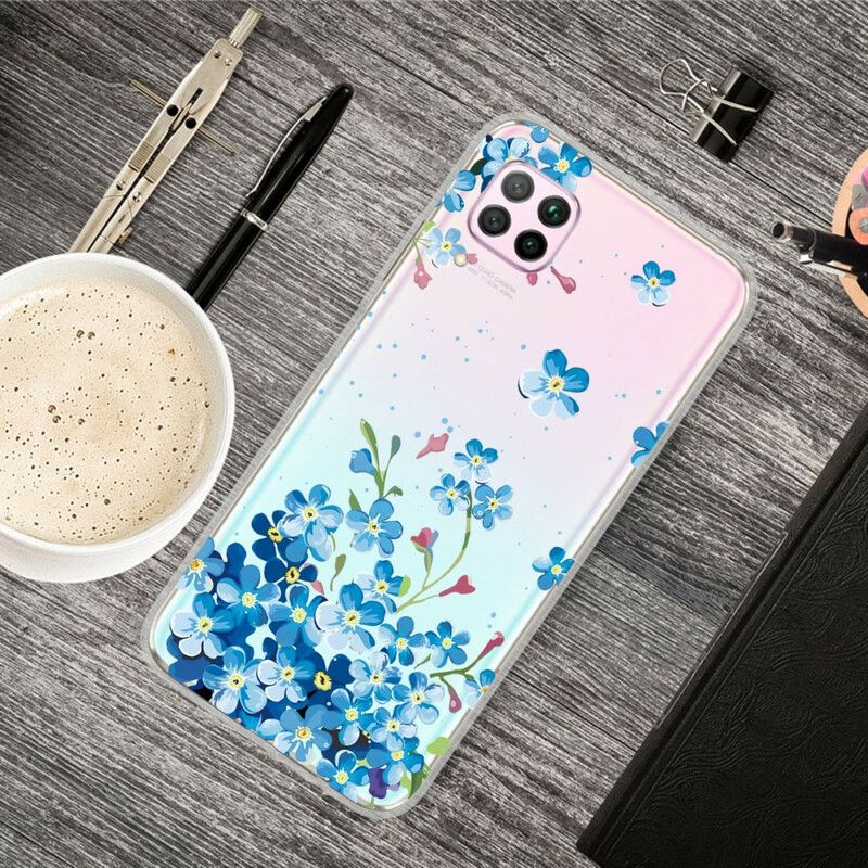 Deksel Til Huawei P40 Lite Bukett Med Blå Blomster