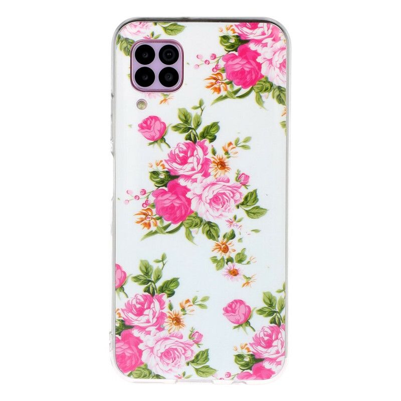 Deksel Til Huawei P40 Lite Fluorescerende Liberty-blomster