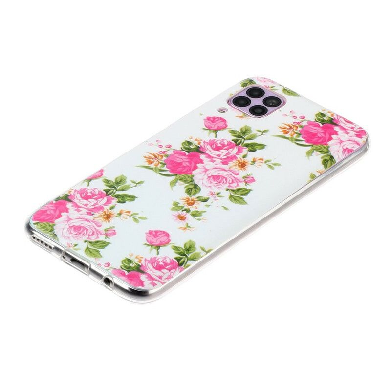 Deksel Til Huawei P40 Lite Fluorescerende Liberty-blomster