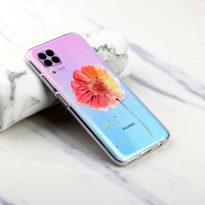 Deksel Til Huawei P40 Lite Sømløst Blomstermønster I Akvarell