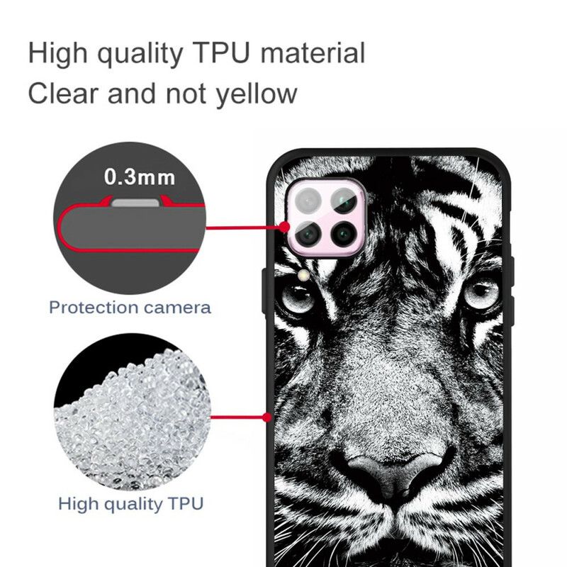 Deksel Til Huawei P40 Lite Svart Og Hvit Tiger