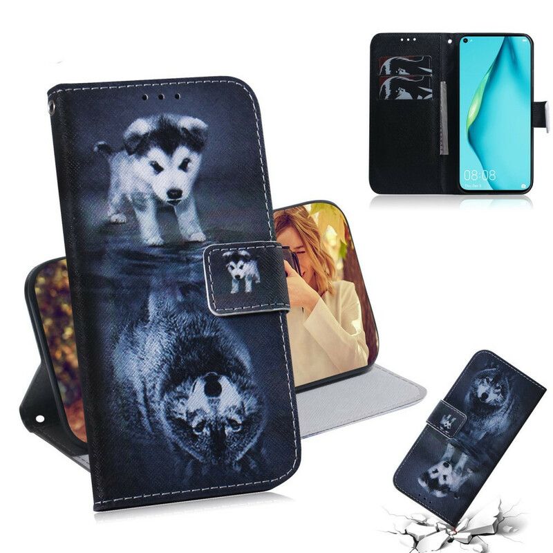 Folio Deksel Til Huawei P40 Lite Ernesto The Wolf