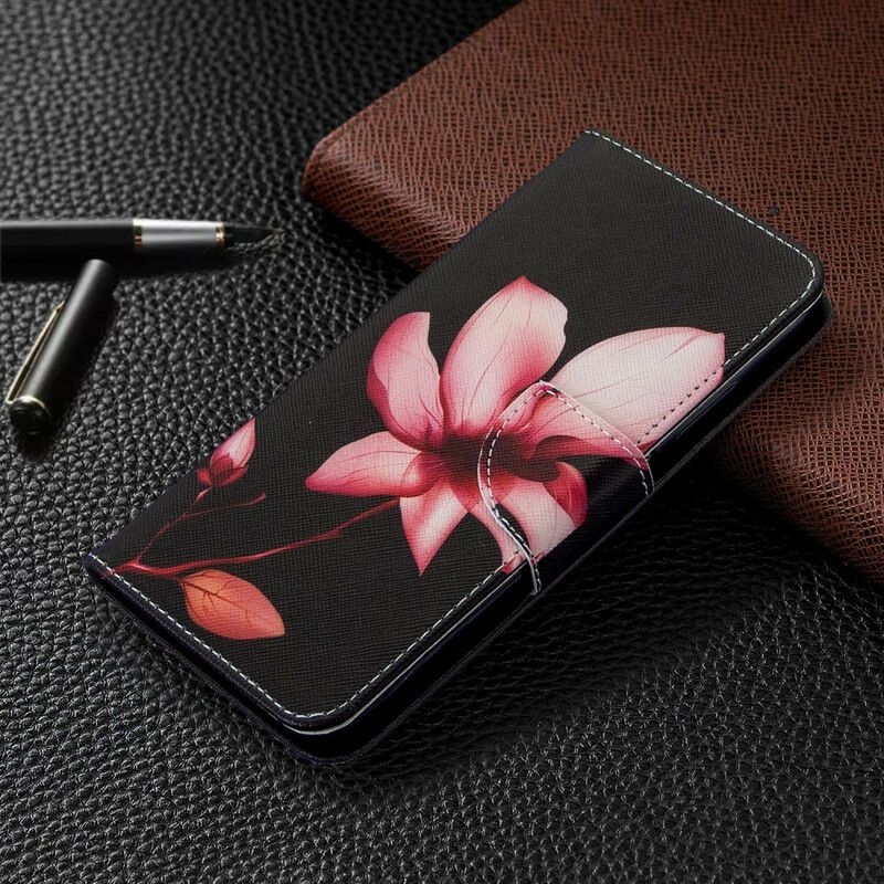 Folio Deksel Til Huawei P40 Lite Rosa Blomst