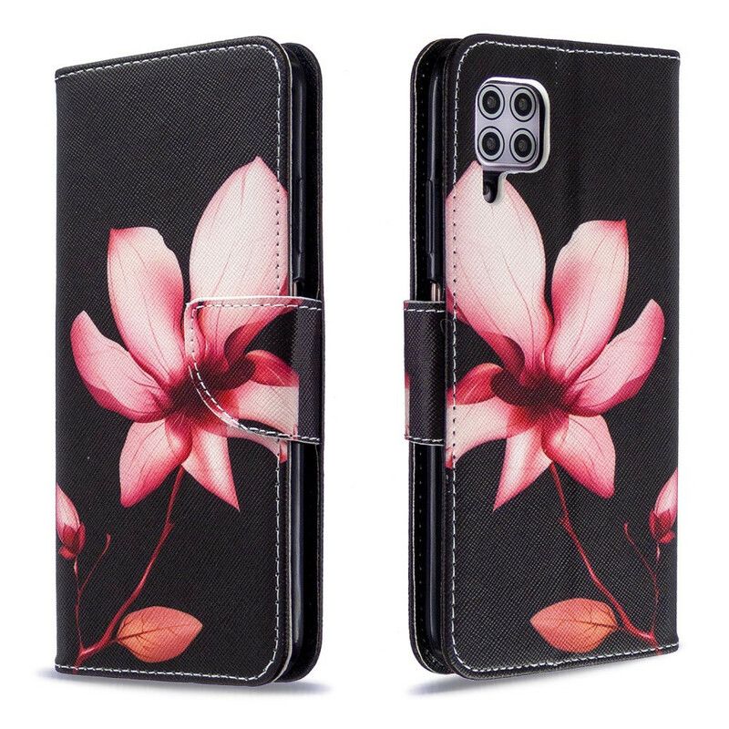 Folio Deksel Til Huawei P40 Lite Rosa Blomst