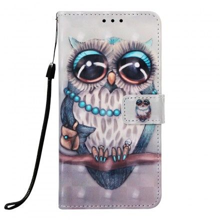 Folio Deksel Til Samsung Galaxy A30 / A20 Med Kjede Frøken Strappy Owl