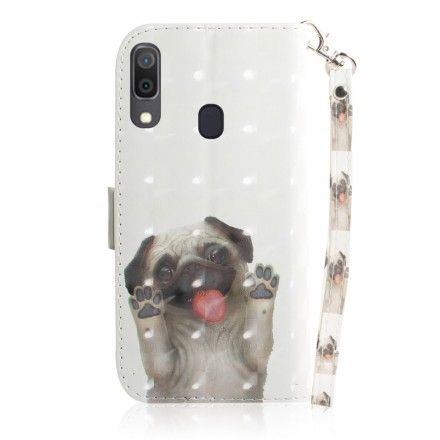 Folio Deksel Til Samsung Galaxy A30 / A20 Med Kjede Love My Dog Strap