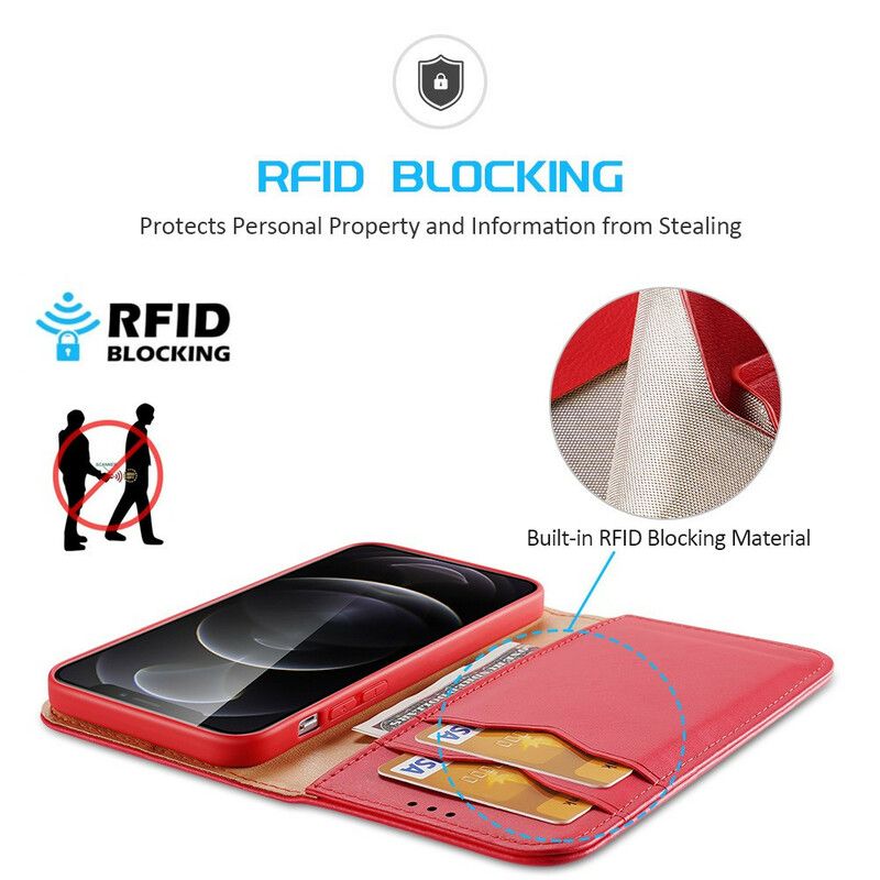 Beskyttelse Deksel Til iPhone 13 Pro Folio Deksel Rfid Split Skinn Dux Ducis