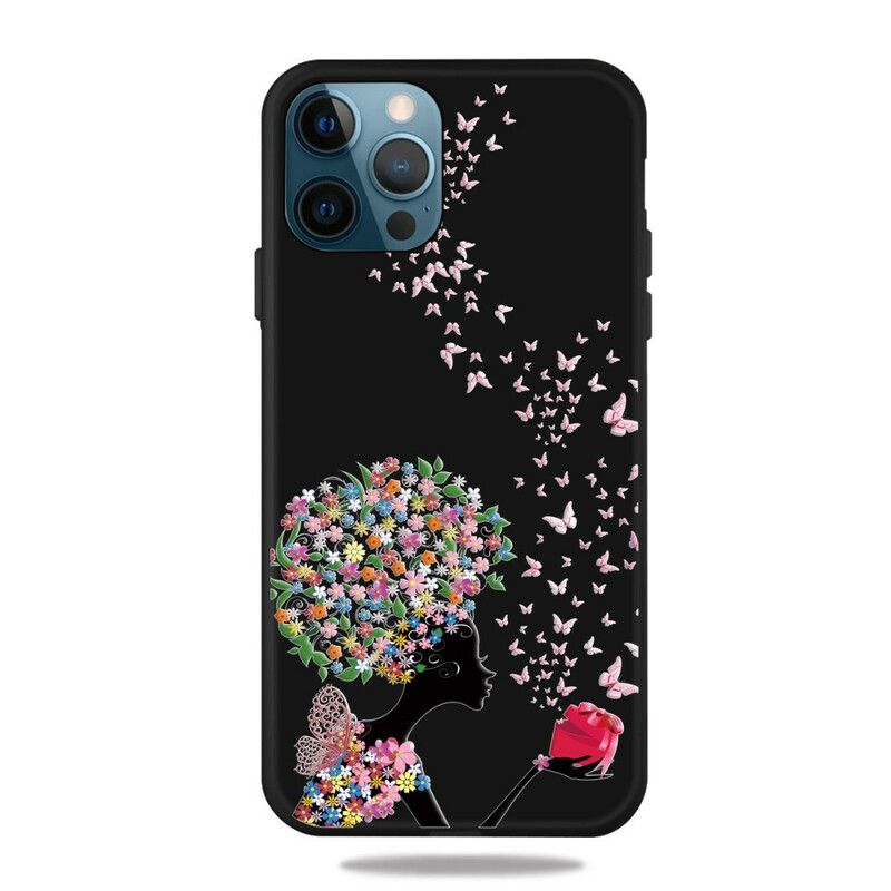 Deksel Til iPhone 13 Pro Kvinne Med Blomsterhode