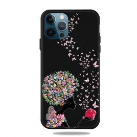 Deksel Til iPhone 13 Pro Kvinne Med Blomsterhode