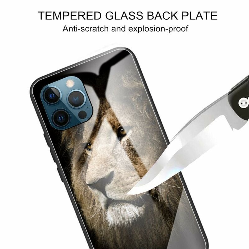 Deksel Til iPhone 13 Pro Løvehode Herdet Glass