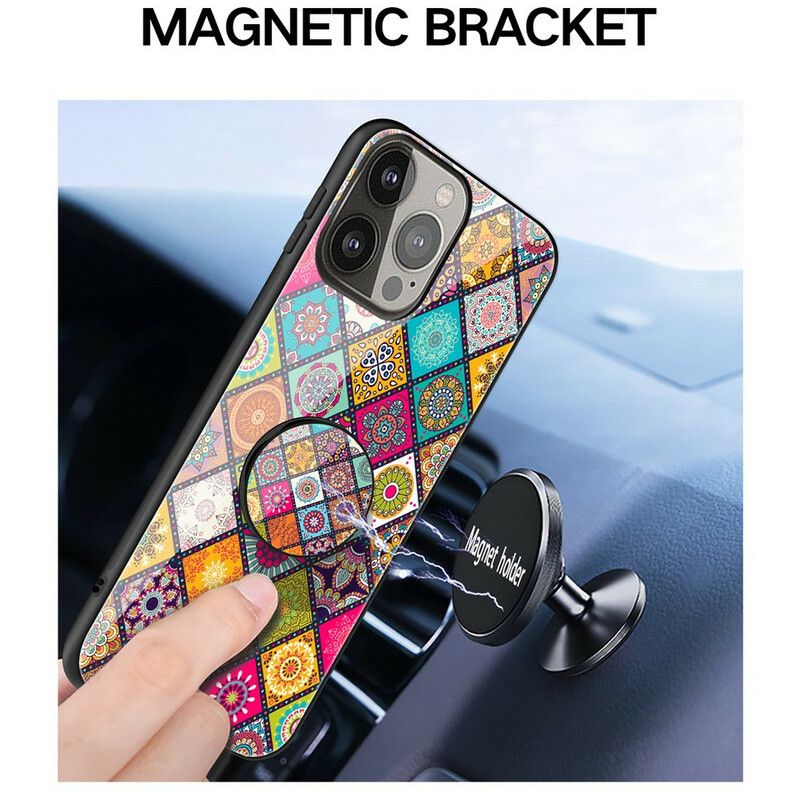 Deksel Til iPhone 13 Pro Magnetisk Patchworkholder