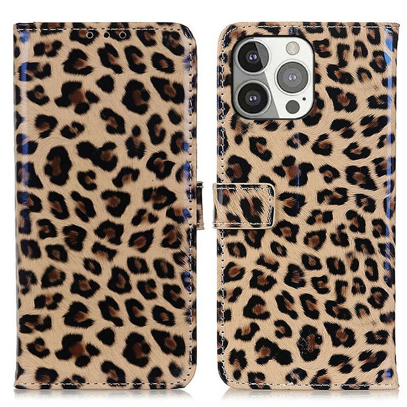 Folio Deksel Til iPhone 13 Pro Leopard