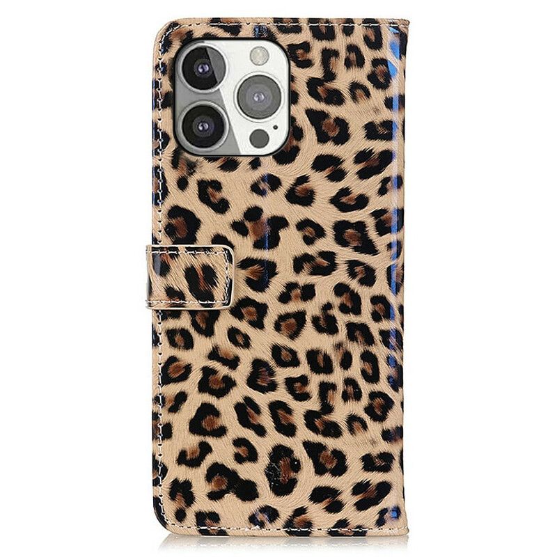 Folio Deksel Til iPhone 13 Pro Leopard