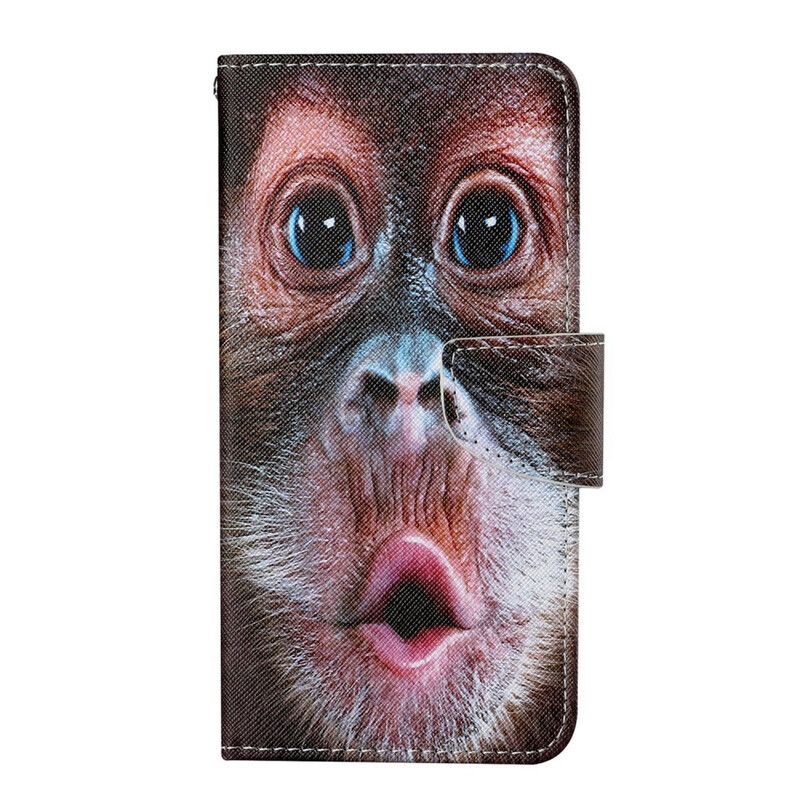 Folio Deksel Til iPhone 13 Pro Med Kjede Thong Monkey