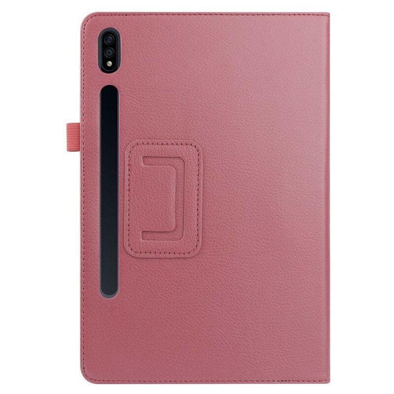 Etui Til Samsung Galaxy Tab S8 Plus / Tab S7 Plus Litchi Imitert Skinn