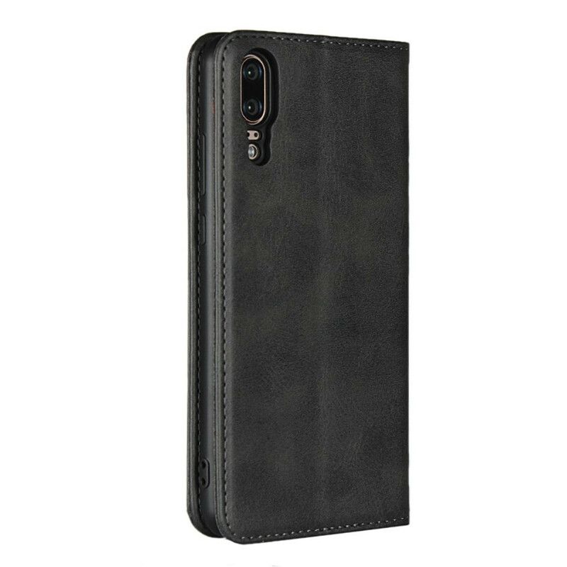 Beskyttelse Deksel Til Huawei P20 Folio Deksel Sobriety Leather Style