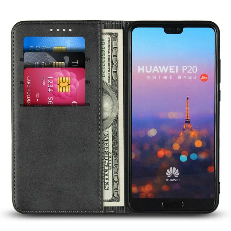 Beskyttelse Deksel Til Huawei P20 Folio Deksel Sobriety Leather Style