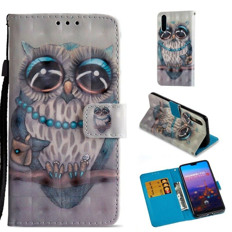 Folio Deksel Til Huawei P20 Miss Owl 3d