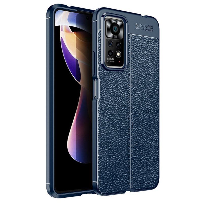 Deksel Til Xiaomi Redmi Note 11 Pro / 11 Pro 5G Dobbel Linje Litchi Leather Effect