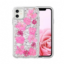 Deksel Til iPhone 11 Luksus Blomsterpaljetter