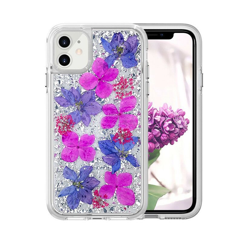 Deksel Til iPhone 11 Luksus Blomsterpaljetter