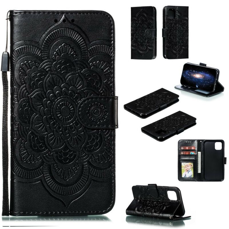 Folio Deksel Til iPhone 11 Med Kjede Full Strappy Mandala