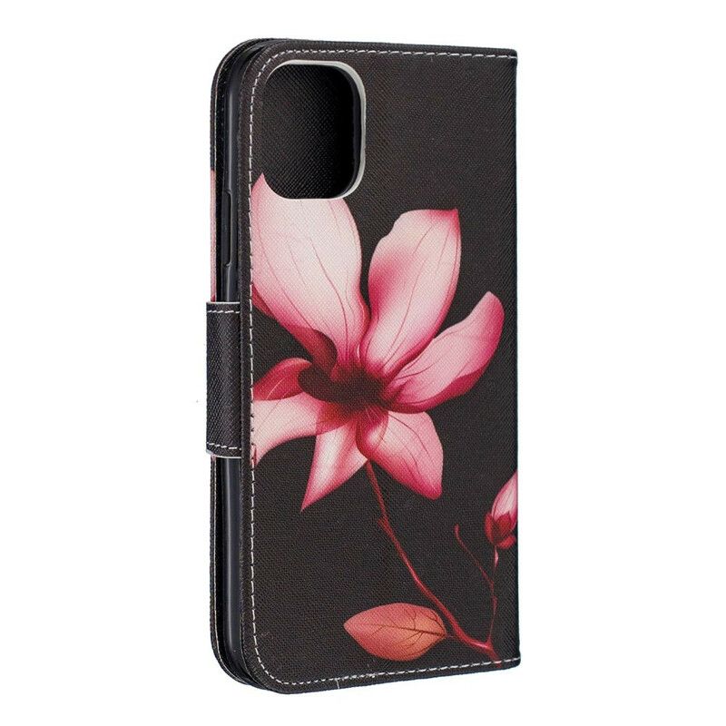 Folio Deksel Til iPhone 11 Rosa Blomst