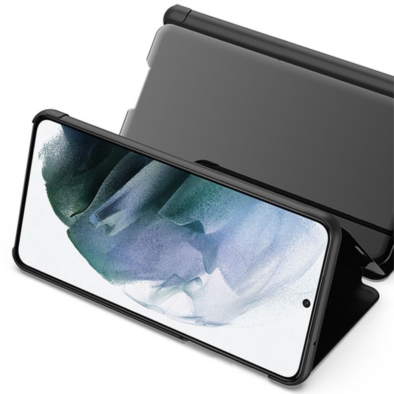 Beskyttelse Deksel Til Samsung Galaxy S22 Ultra 5G Speil Og Kunstskinn
