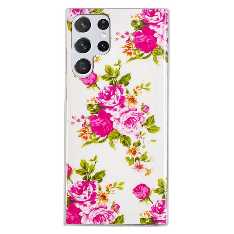 Deksel Til Samsung Galaxy S22 Ultra 5G Fluorescerende Liberty-blomster