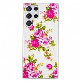 Deksel Til Samsung Galaxy S22 Ultra 5G Fluorescerende Liberty-blomster