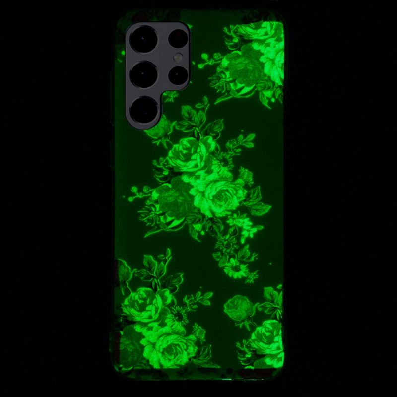 Deksel Til Samsung Galaxy S22 Ultra 5G Fluorescerende Liberty-blomster