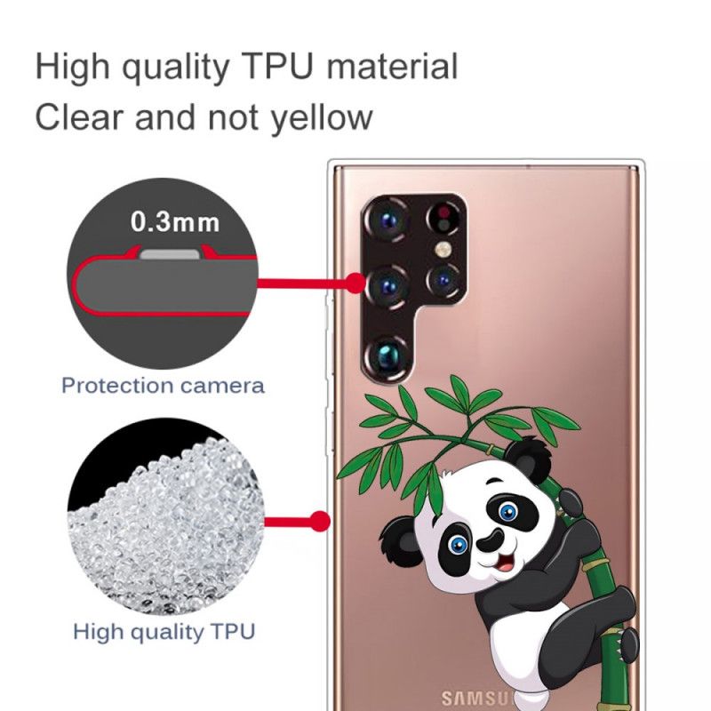 Deksel Til Samsung Galaxy S22 Ultra 5G Panda På Bambus