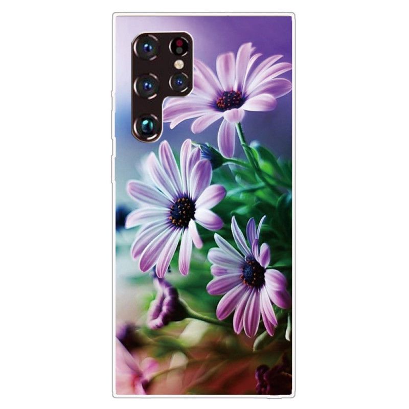 Deksel Til Samsung Galaxy S22 Ultra 5G Realistiske Blomster