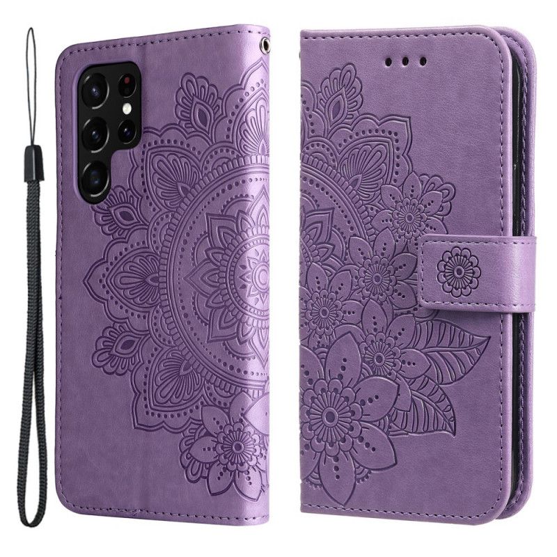 Folio Deksel Til Samsung Galaxy S22 Ultra 5G Blomstermandala