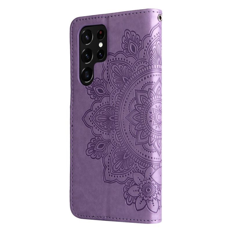 Folio Deksel Til Samsung Galaxy S22 Ultra 5G Blomstermandala