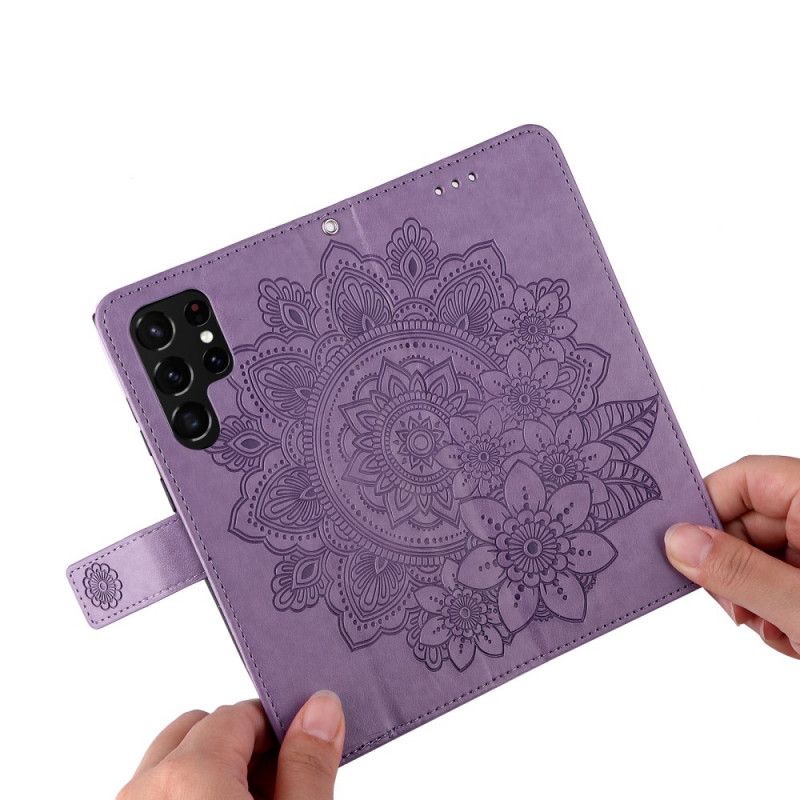 Folio Deksel Til Samsung Galaxy S22 Ultra 5G Blomstermandala