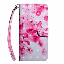 Folio Deksel Til Samsung Galaxy S22 Ultra 5G Rosa Blomster