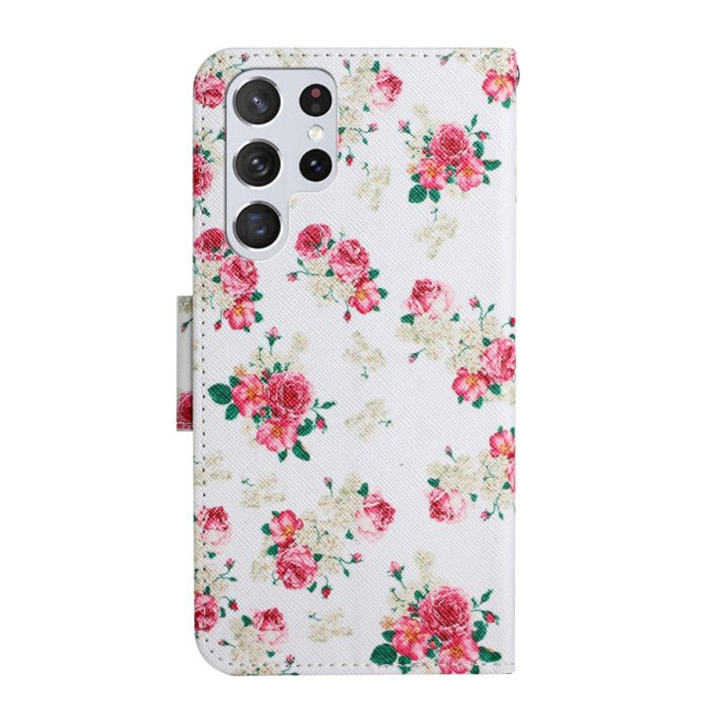 Folio Deksel Til Samsung Galaxy S22 Ultra 5G Royal Liberty Flowers