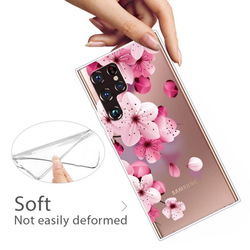 Mobildeksel Til Samsung Galaxy S22 Ultra 5G Små Rosa Blomster