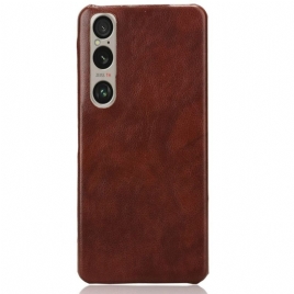 Deksel Sony Xperia 1 Vi Litchi Leather Effect