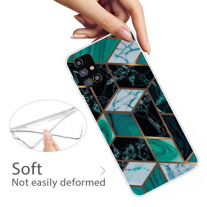Deksel Til Samsung Galaxy M51 Geometrisk Marmor