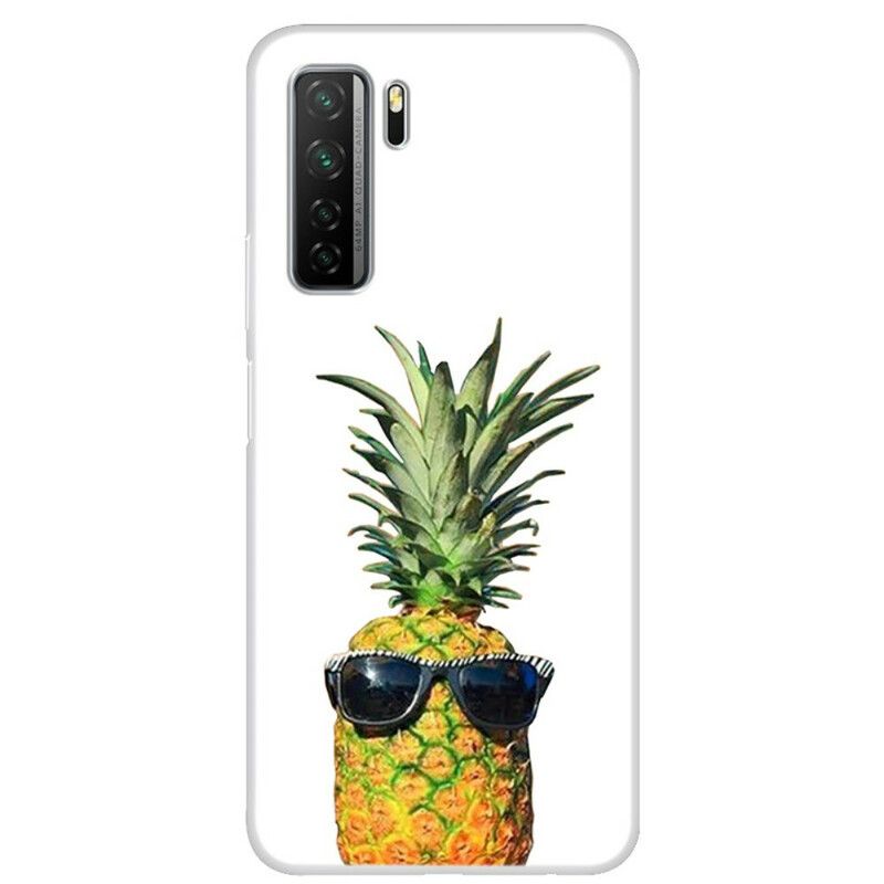 Deksel Til Huawei P40 Lite 5G Transparent Ananas Med Briller