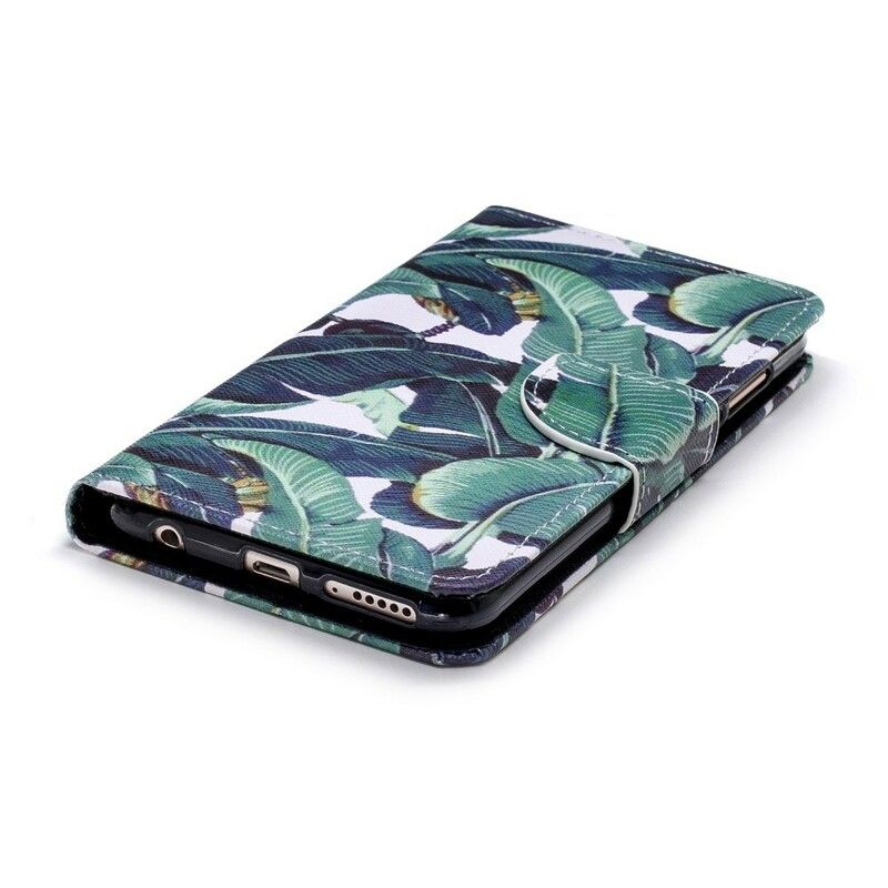 Folio Deksel Til Huawei Y7 2018 / Honor 7C Med Kjede Tropical Leaves Strap