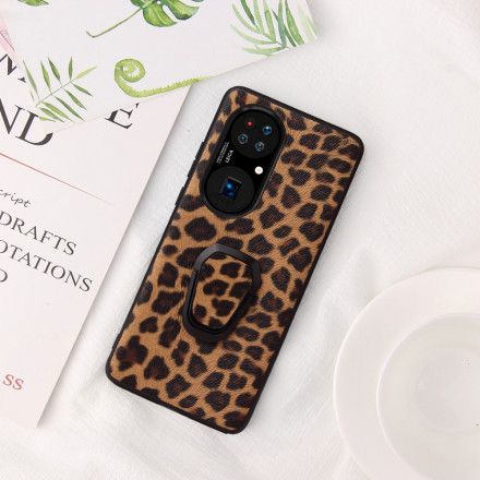 Deksel Til Huawei P50 Ringstøtte I Leopardstil