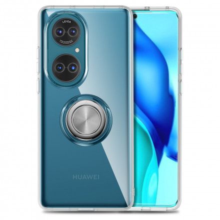 Mobildeksel Til Huawei P50 Transparent Enkel Metallring