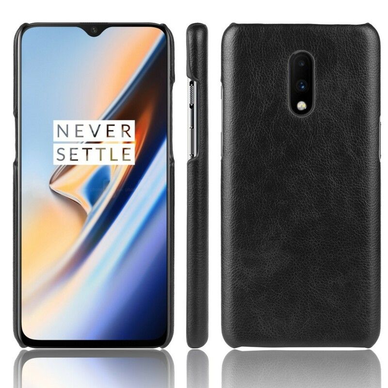 Deksel Til OnePlus 7 Performance Litchi Leather Effect